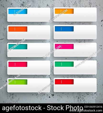 White rectangles on the concrete background. Eps 10 vector file
