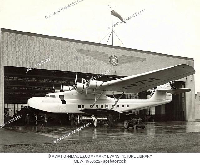 A Martin M-130 China Clipper Parked Outside the Martin Factory Hangars