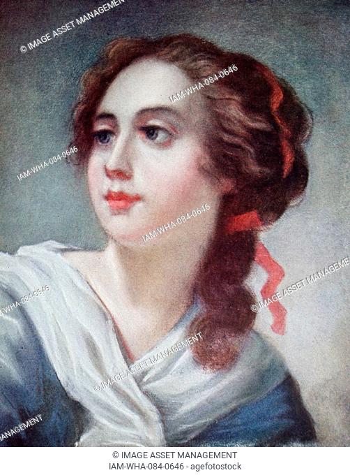 Pastel portrait titled 'Marquise de Crussolls' by Louise Élisabeth Vigée Le Brun (1755-1842) French painter. Dated 19th Century