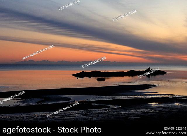 Stunning sunrise at Lake Vanern. Largest lake of Sweden and the European Union