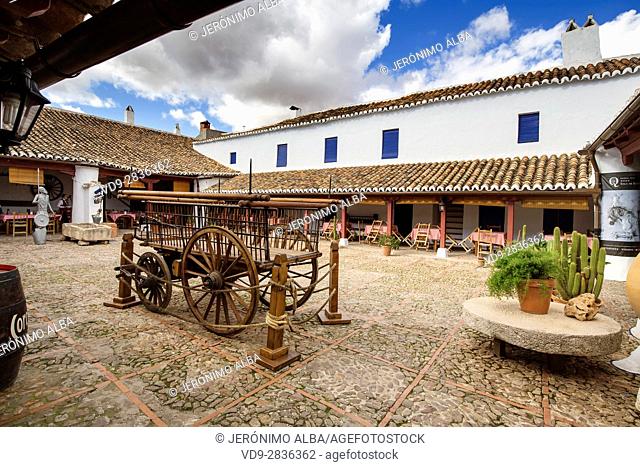 Courtyard. Venta del Quijote. Puerto Lapice, Ciudad Real province, Castilla La Mancha, Spain Europe