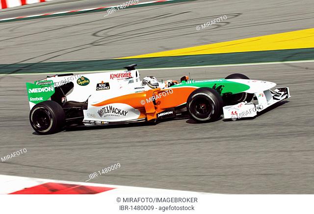 Adrian SUTIL, GER, in the Force India VJM03 during Formula 1 tests on the Circuit de Catalunya racetrack, Spain, Europe, 25.-28.2.2010