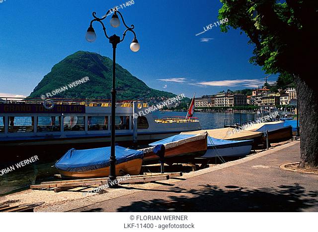View of Monte San Salvatore, Lugano, Ticino, Switzerland