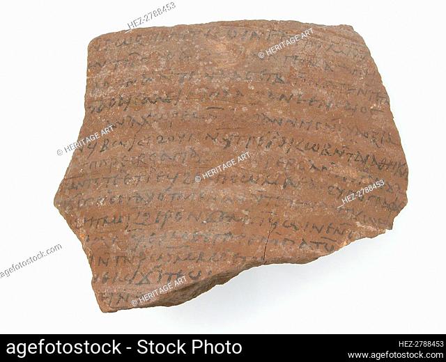 Ostrakon with a Letter Regarding the Will of Apa Victor, Coptic, 600. Creator: Unknown
