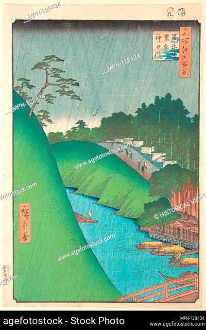 Shohei Bridge, Seido Temple and Kanda River. Artist: Utagawa Hiroshige (Japanese, Tokyo (Edo) 1797-1858 Tokyo (Edo)); Period: Edo period (1615-1868); Date:...