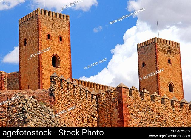 towers and walls of the Castle of Molina de Aragón or Fortress of Molina de los Caballeros, Guadalajara, Spain