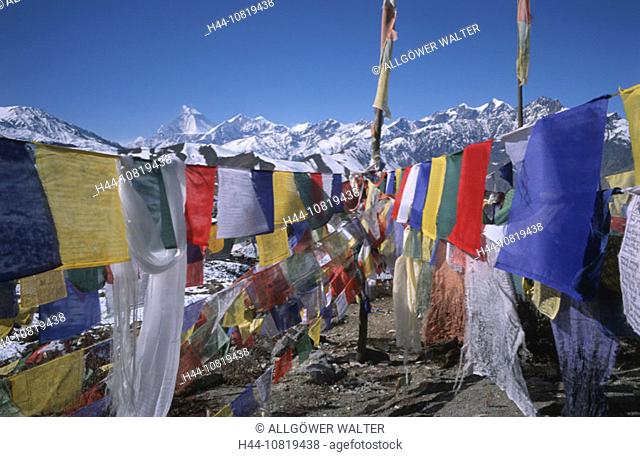 prayer flags, different, colors, colored, color, religion, Buddhism, white, red, green, yellow, blue, admiration, worl