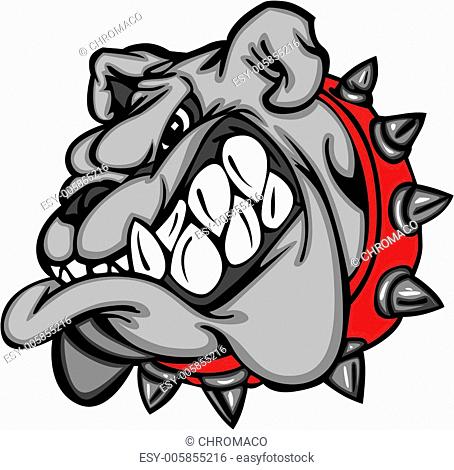Bulldog Cartoon Face Vector Illustration