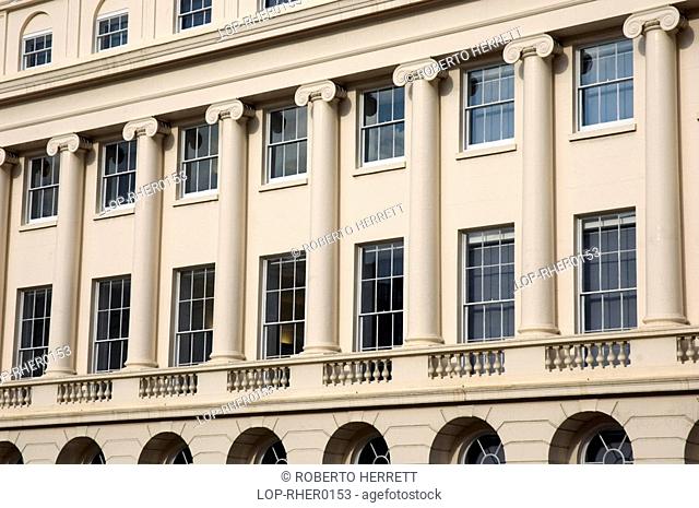 England, London, Regent's Park, Luxurious terraced apartment facade in York Gate