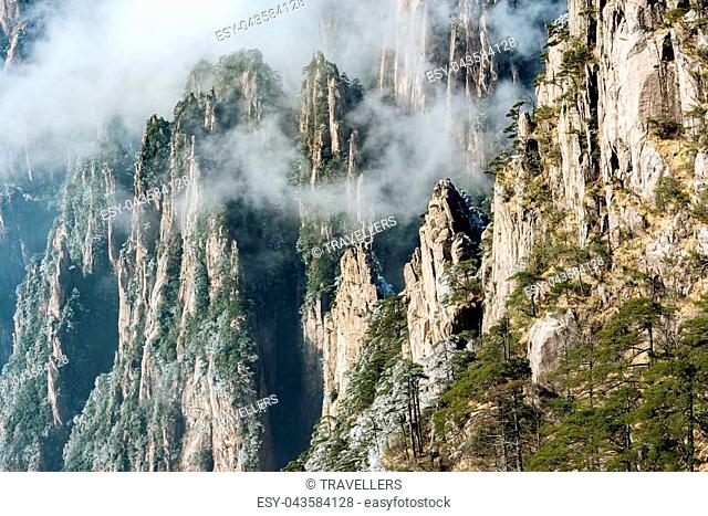Clouds above the peaks of Huangshan National park. China