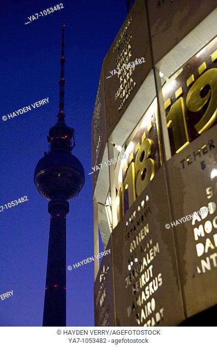 Tv Tower Berlin and World Clock