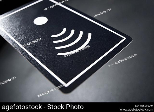 Hotel contactless card on a black table