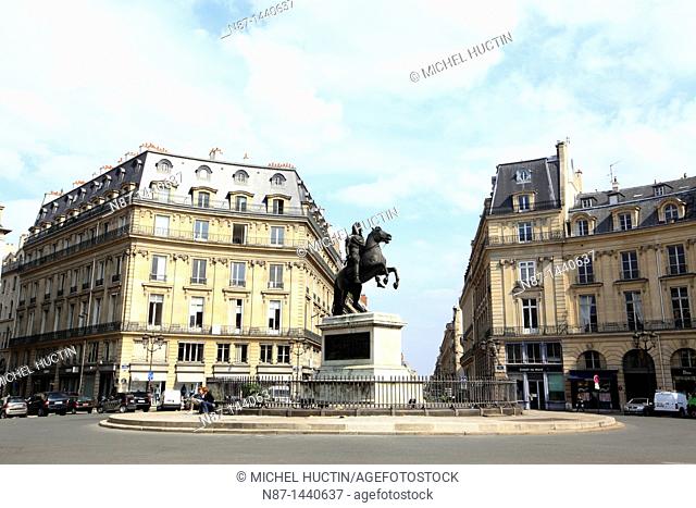 Paris, Place des Victoires with the statue of Louis XIV created by F Joseph Bosio