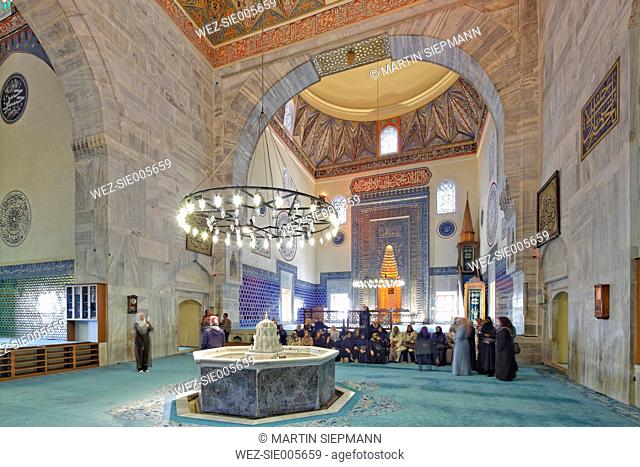 Turkey, Marmara Region, Bursa, Interior of the Green Mosque