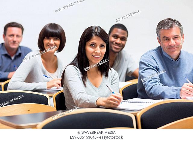 Smiling group in a lecture