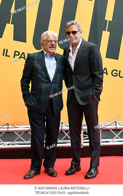 Giancarlo Giannini, George Clooney during 'Catch-22' TV show photocall, Rome, Italy - 13 May 2019