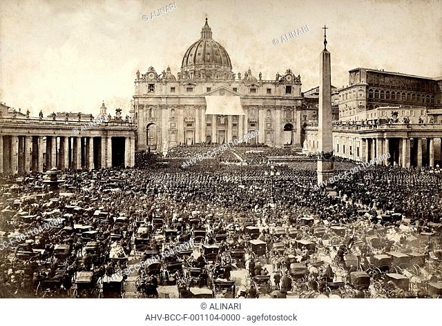 Benediction from the Pope in Piazza san Pietro (1607-1614), shot 1865 ca. by Anderson, James