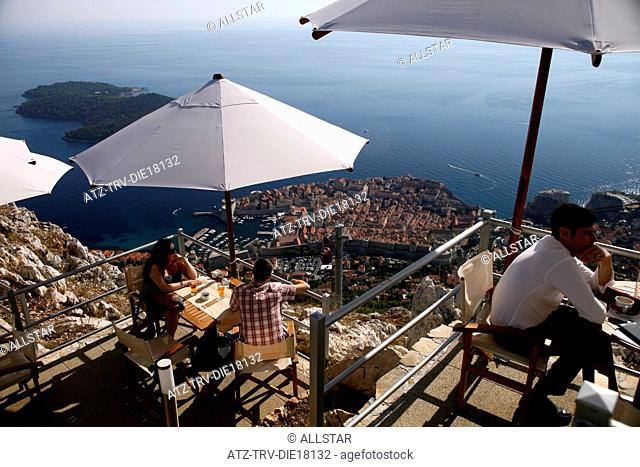 RELAXING VIEW FROM PANORAMA CAFE, MOUNT SRD; OLD TOWN, DUBROVNIK, CROATIA; 05/10/2011