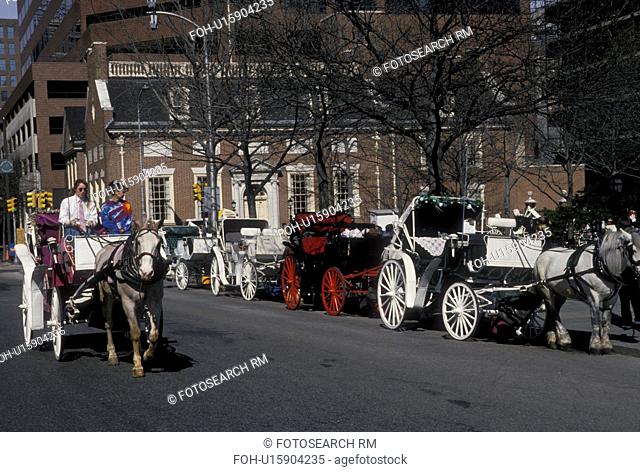 carriage rides, Philadelphia, PA, Pennsylvania, Horse-drawn carriage tour at Independence National Historical Park in Philadelphia