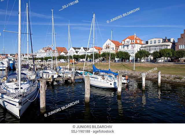Village Travemuende, seen from the sea. Luebeck, Schleswig-Holstein, Germany