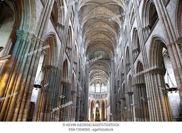 Interior of Rouen Cathedral Church, Normandy, France