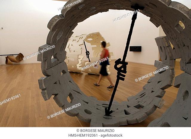 Portugal, Porto, Contemporary Art Museum of Serralves Fondation, sculptures by Harald Klingelholler