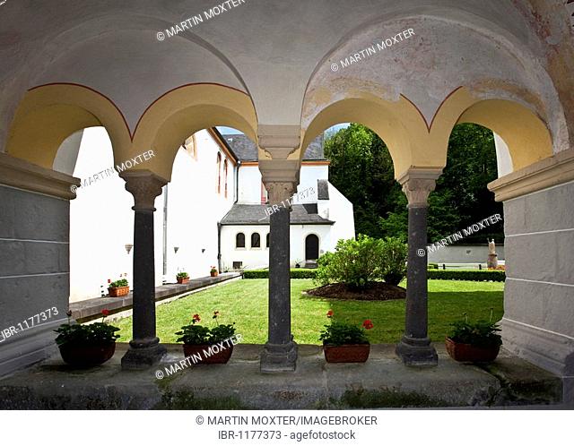 The abbey of Sayn with cloister, Sayn, Koblenz, Rhineland-Palatinate, Germany, Europe