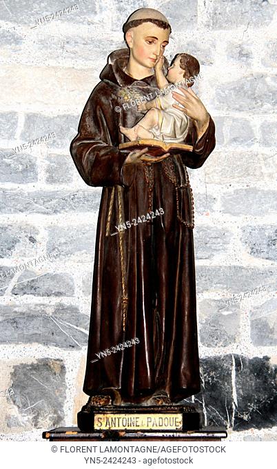 Statue of Saint Anthony of Padua 1195-1231 at Saint Betrand de Comminges, Midi-Pyrénées