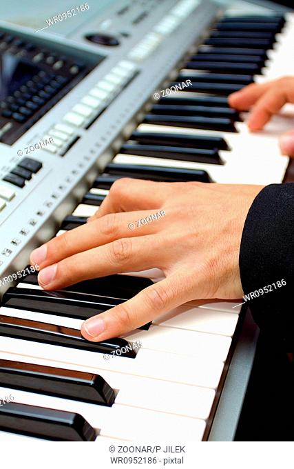Artist hands of a piano player