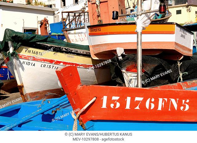 Fishing boats on the shore at Camara de Lobos on the south coast of Madeira, not far from Funchal