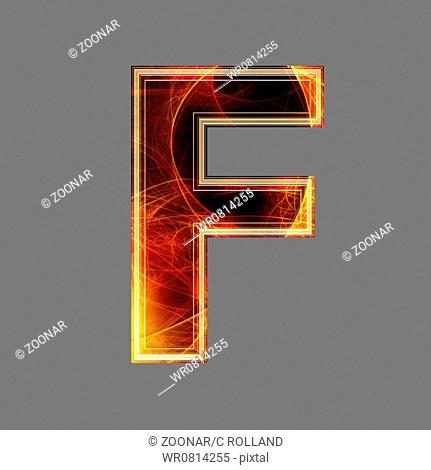 3d abstract and futuristic letter - F
