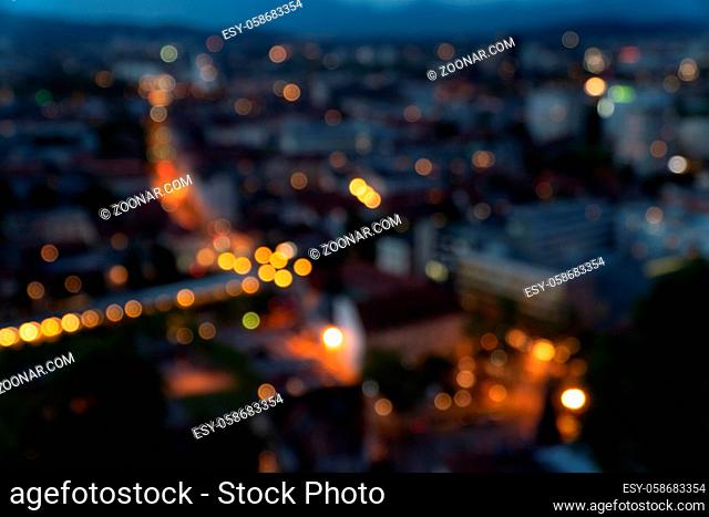light night bokeh city blur blue