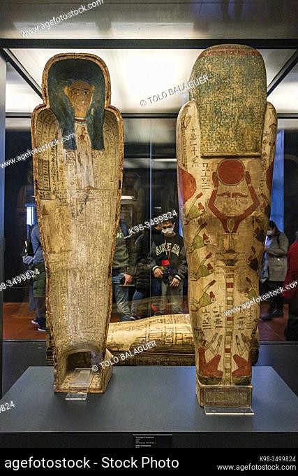 anthropomorphic mummy coffin of Hetepheres, wood, Thebes, Late Period, Gregorian Egyptian Museumn Musei Vaticani, State of the Vatican City, Roma, Lazio, Italia