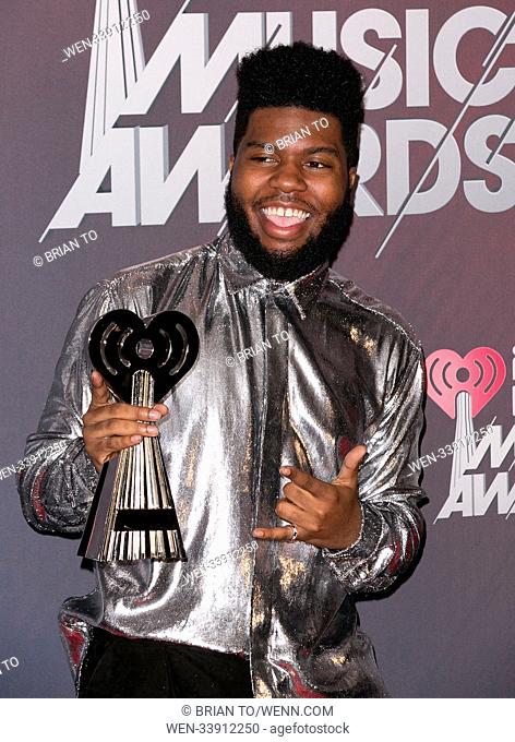 Celebrities attend 2018 iHeartRadio Music Awards Press Room at The Forum. Featuring: Khalid Where: Los Angeles, California