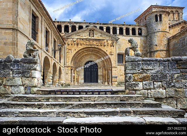 Romanesque Cloister church of the La Colegiata de Santa Juliana de Santillana del Mar, Cantabria, Spain