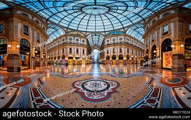 MILAN, ITALY - JANUARY 13, 2015: Galleria Vittorio Emanuele II in Milan. It's one of the world's oldest shopping malls, designed and built by Giuseppe Mengoni...