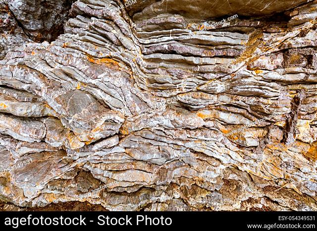 Stone texture on rock at Budva Montenegro - nature travel background