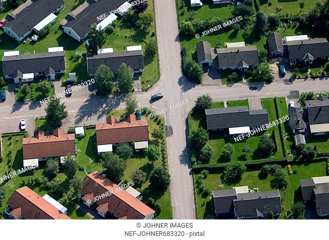 Aerial view of a residential district, Sweden