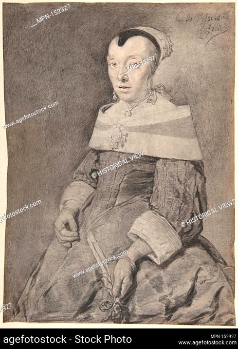Portrait of a Lady. Artist: Cornelis Visscher (Dutch, Haarlem (?) 1629-1658 Amsterdam); Date: mid-17th century; Medium: Black chalk and traces of red chalk