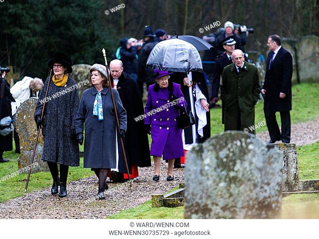Queen Elizabeth II visits the Church of St Mary the Virgin in Flitcham, Norfolk, on the Sandringham estate. Featuring: Queen Elizabeth II Where: Flitcham