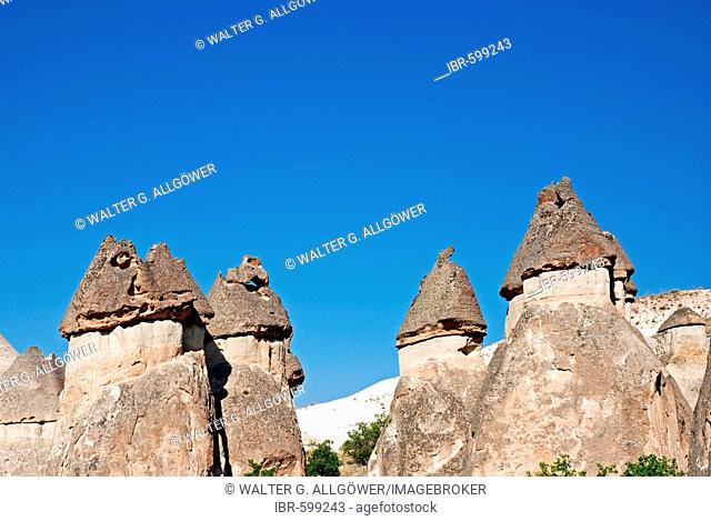 Tufa formations, Valley of the Monks (Pasabagi-Valley) near Goereme, Cappadocia, Anatolia, Turkey