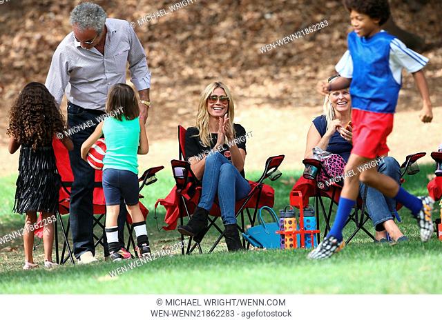 Heidi Klum takes her kids to soccer practice Featuring: Heidi Klum, Lou Samuel, Henry Samuel Where: Los Angeles, California