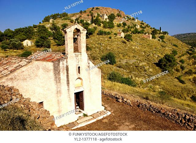 The Greek Orthodox church of Saint Charapampos, Paliachora, Aegina, Greek Saronic Islands