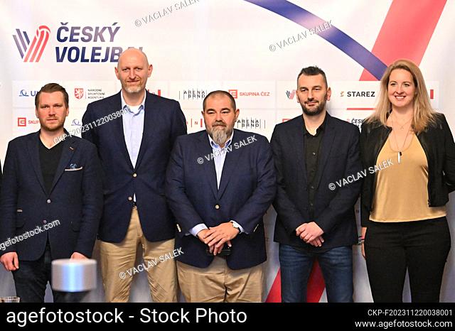 From left: councillor for sport Tomas Aberl, president of the Czech Volleyball Federation Marek Pakosta, vice-president of the Czech Volleyball Federation...