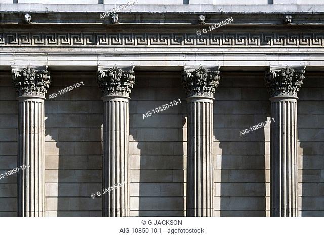 Bank of England. Colonnade. Architect: Sir John Soane. 'The Old Lady of Threadneedle Street'