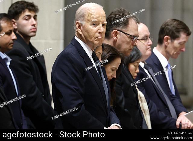 United States President Joe Biden, center, attends the funeral service of late former Associate Justice of the Supreme Court Sandra Day O'Connor at the...