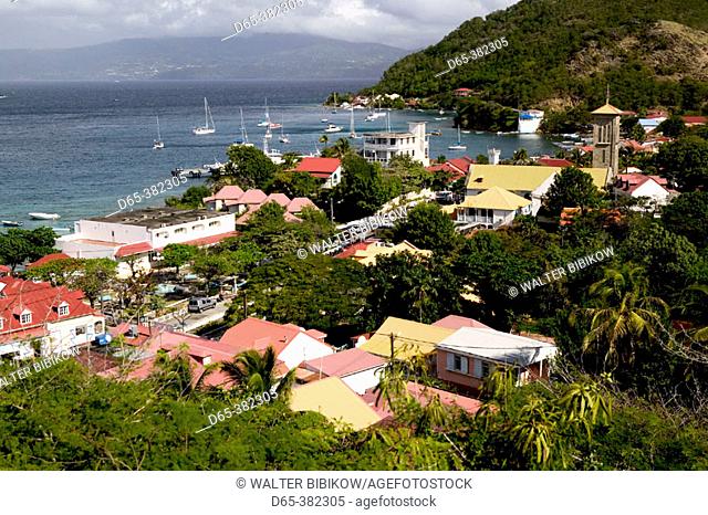 French West Indies (FWI), Guadeloupe, Les-Saintes Islands, Terre-de-Haut: Bourg Des Saintes, Town View from the Cross