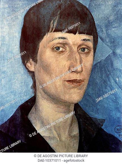 Portrait of Anna Akhmatova (Odessa, 1899-Domodedovo, 1966), Russian poet, 1922, by Kuzma Petrov-Vodkin (1878-1939), oil on canvas, 54x43 cm