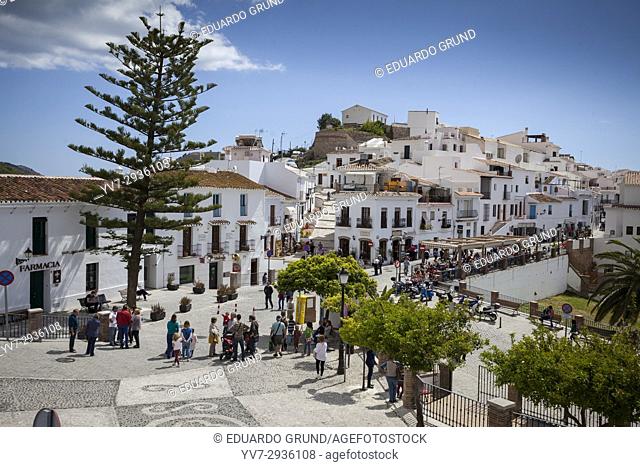 View of Frigiliana in the 1st Day of Honey Cane. Frigiliana, Andalusia, Spain, Europe