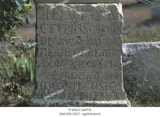 France - Provence-Alpes-Côte d'Azur - Nice - Cimez. Stele with Latin inscription
